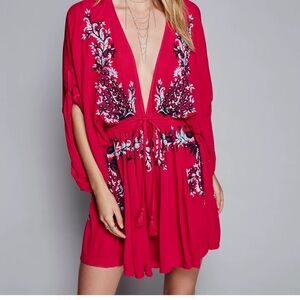 Free People Vibrant Pink Textured Dress